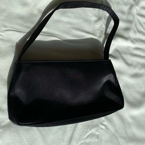 Satin Black Clutch Bag